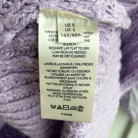 Free People Oversized Sweater Sunset V Neck Ribbed Pullover Lavender Purple Sz S - Picture 10 of 13